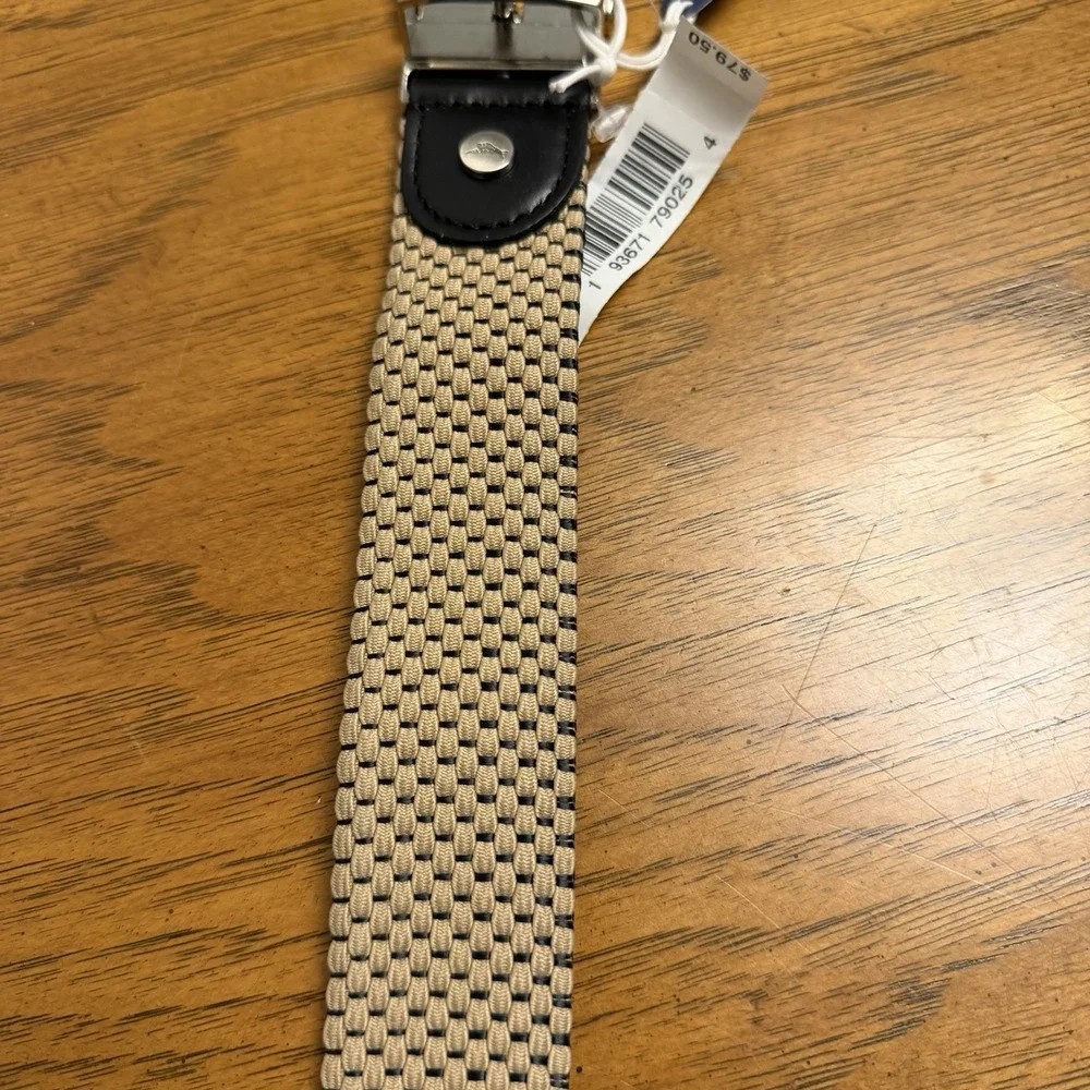 Tommy Bahama Reversible Stretch Woven‎ Belt S 30–32 Tan Black NWT